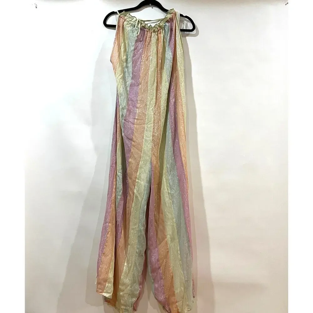 NEW Anthropologie x Sundress Sophie Jumpsuit in Marbella Mix Pastel M / L NWT - Picture 6 of 14